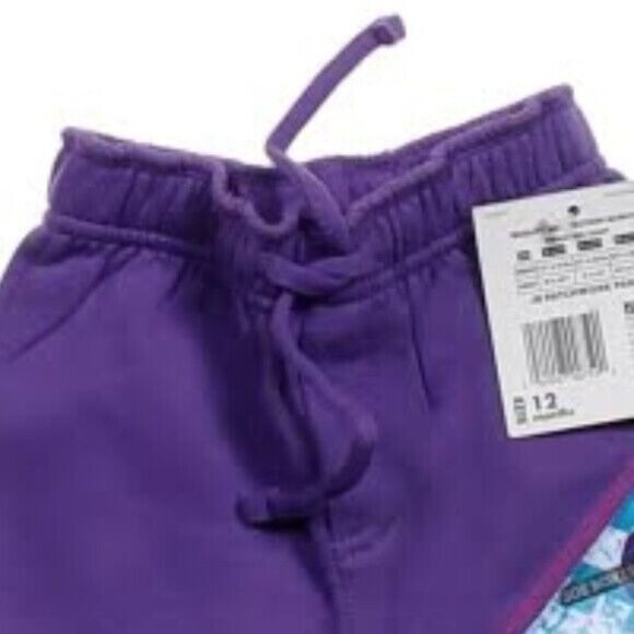Joe Boxer Size 12M Sweatpants Infant Baby Girls Pants Purple Elastic Waist NEW - Picture 3 of 6